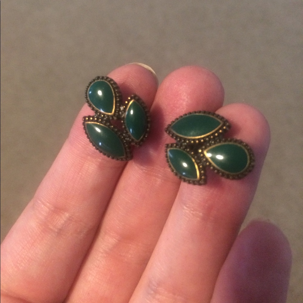 Anthropologie dark green earrings
